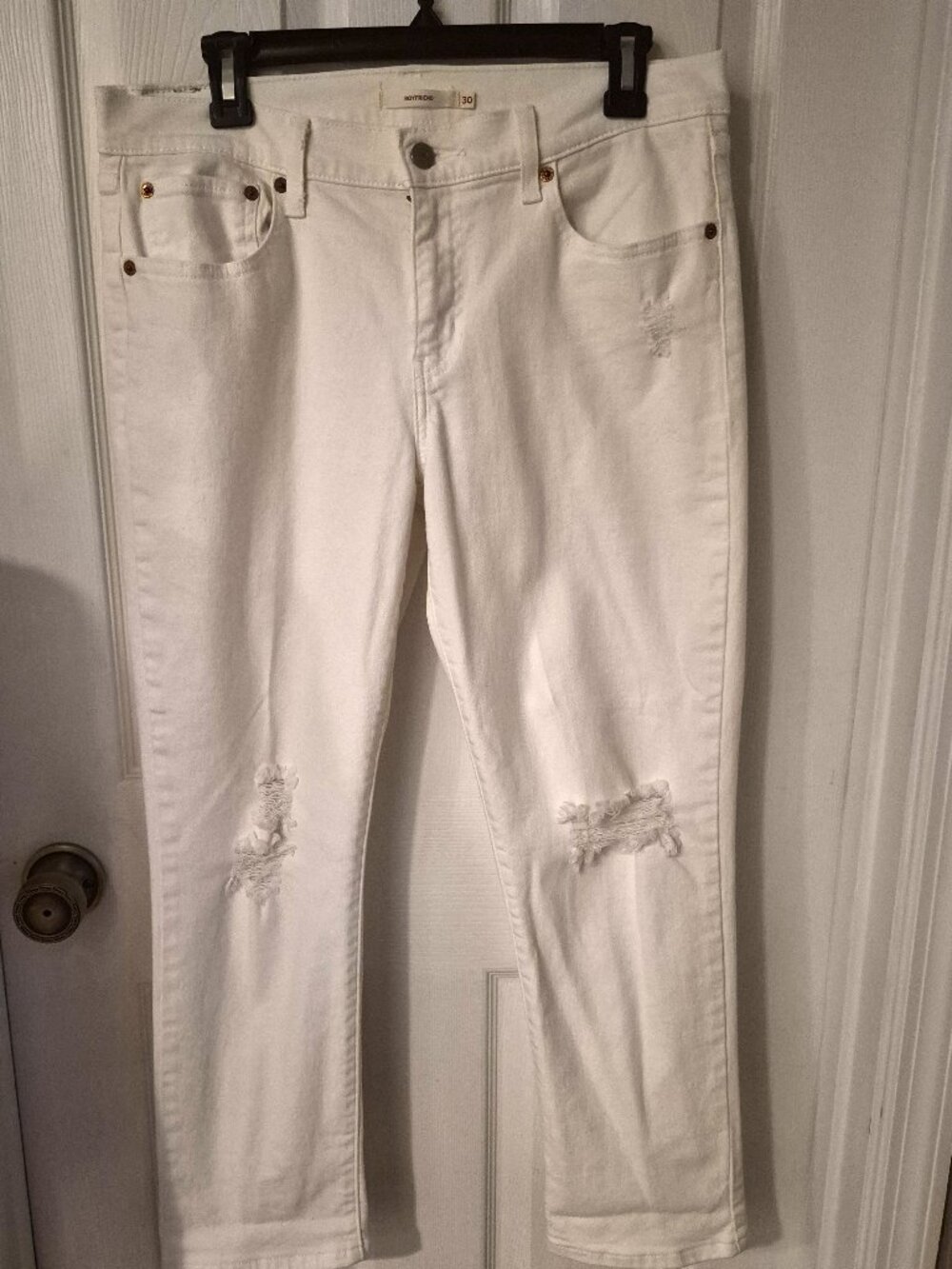 Levi Strauss & Co White Boyfriend Jeans